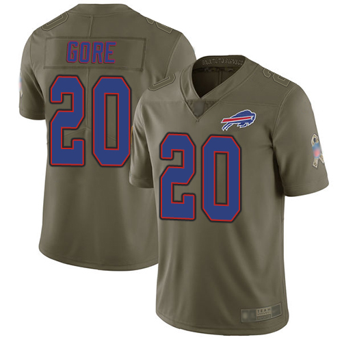 Men Buffalo Bills #20 Frank Gore Limited Olive 2017 Salute to Service NFL Jersey